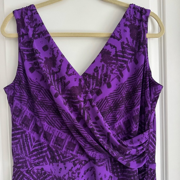 New Lauren Ralph Lauren Sleeveless Midi Dress Wedding Work Resort Purple Size 16 - Picture 7 of 9